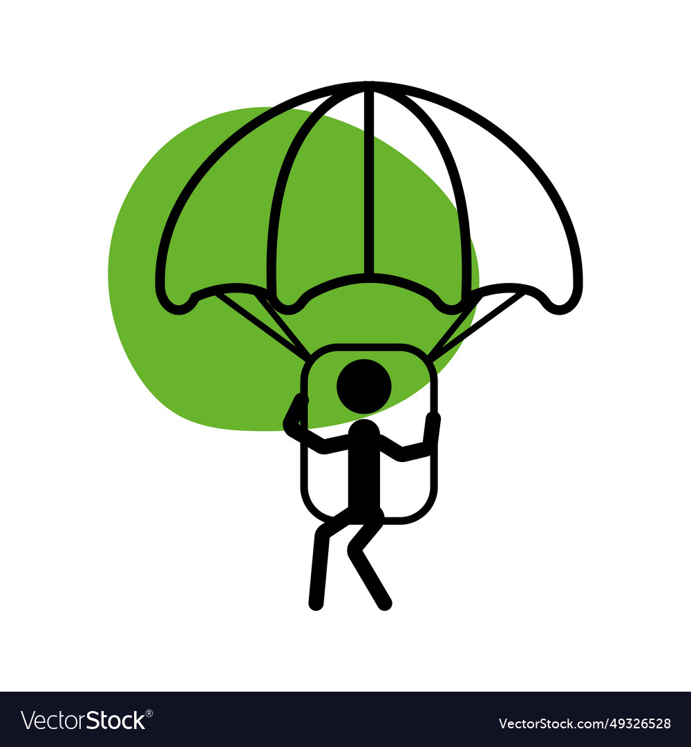 Isolated parachute outline icon Royalty Free Vector Image