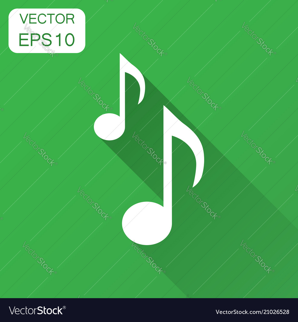 Music note icon in flat style sound media Vector Image