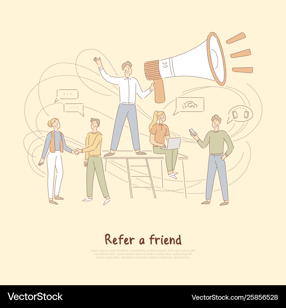 Referrals program businessman holding huge Vector Image