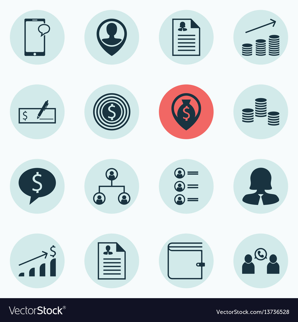 Set of 16 hr icons includes employee location