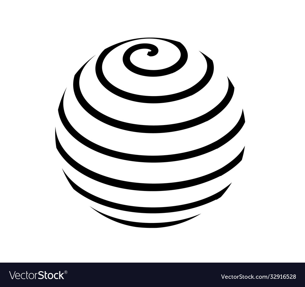 Sphere from spiral ribbon logo simple