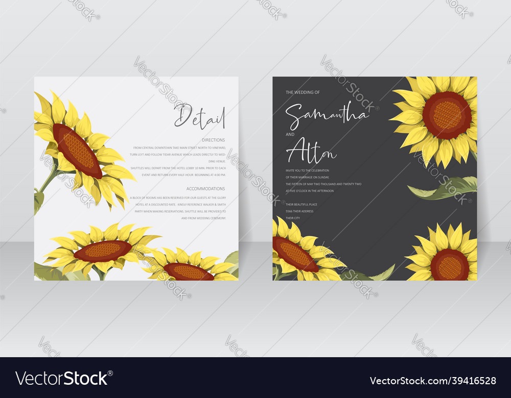 Sunflower Hochzeit Einladung - Floral Romance