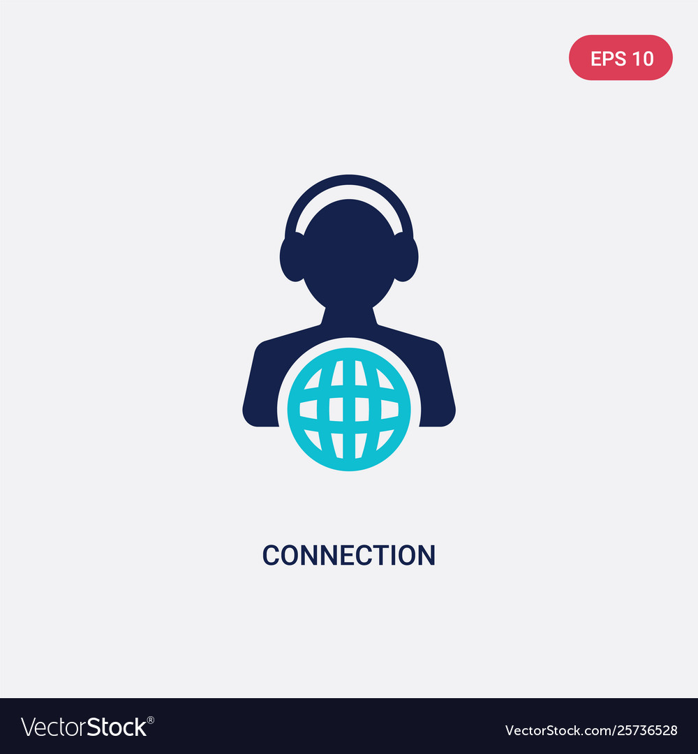 Two color connection icon from customer service