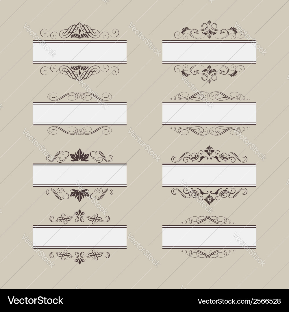 Vintage Frame Border Set Royalty Free Vector Image