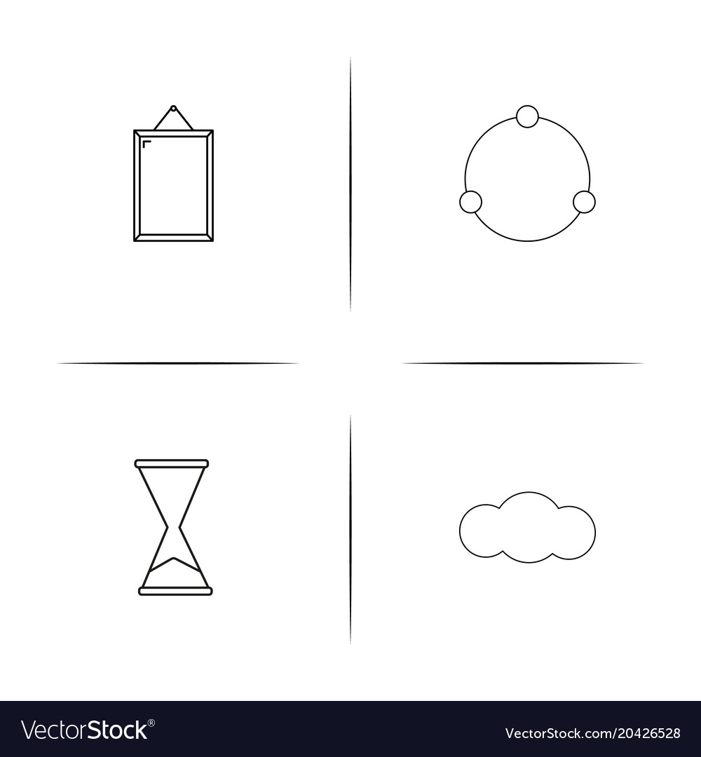 Web and text simple linear icon setsimple outline