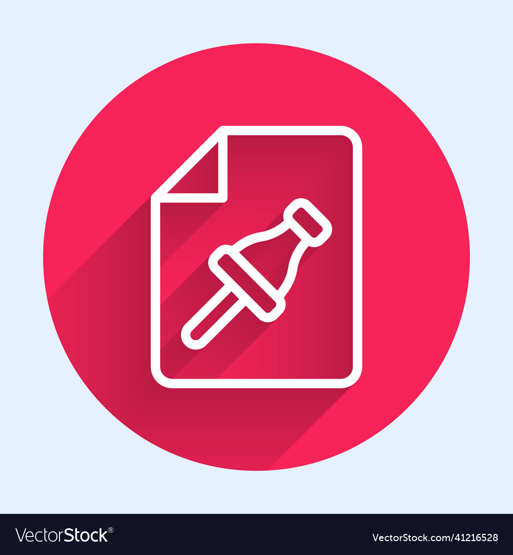 White line note paper with pinned pushbutton icon vector image White line note paper with pinned pushbutton icon