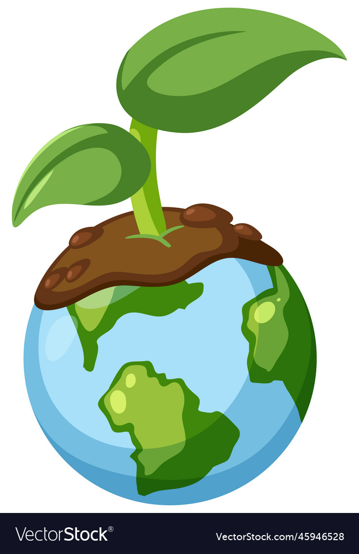 World earth day concept with plant growing