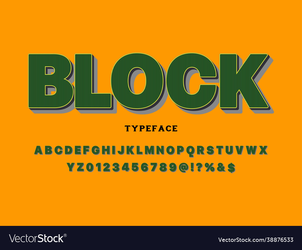 3d typeface block