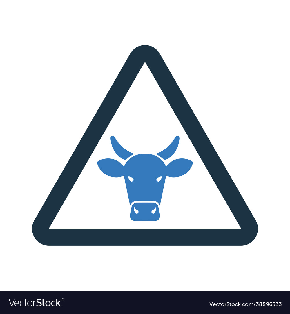 Alert cow error warning icon simple editable