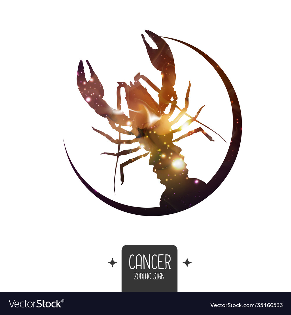 Card With Astrology Cancer Zodiac Sign Royalty Free Vector