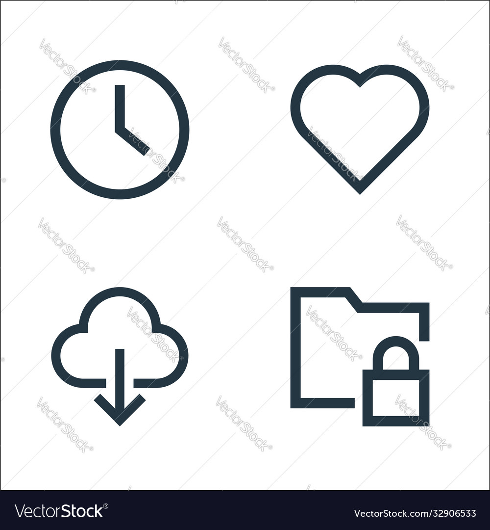 Email line icons linear set quality vector image Email line icons linear set quality