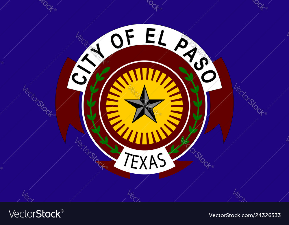 Flag el paso in texas in united states Royalty Free Vector