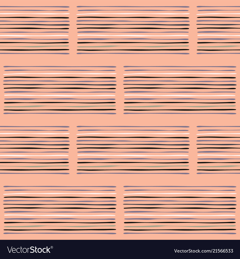 Geo stripes pattern hand salmon and white