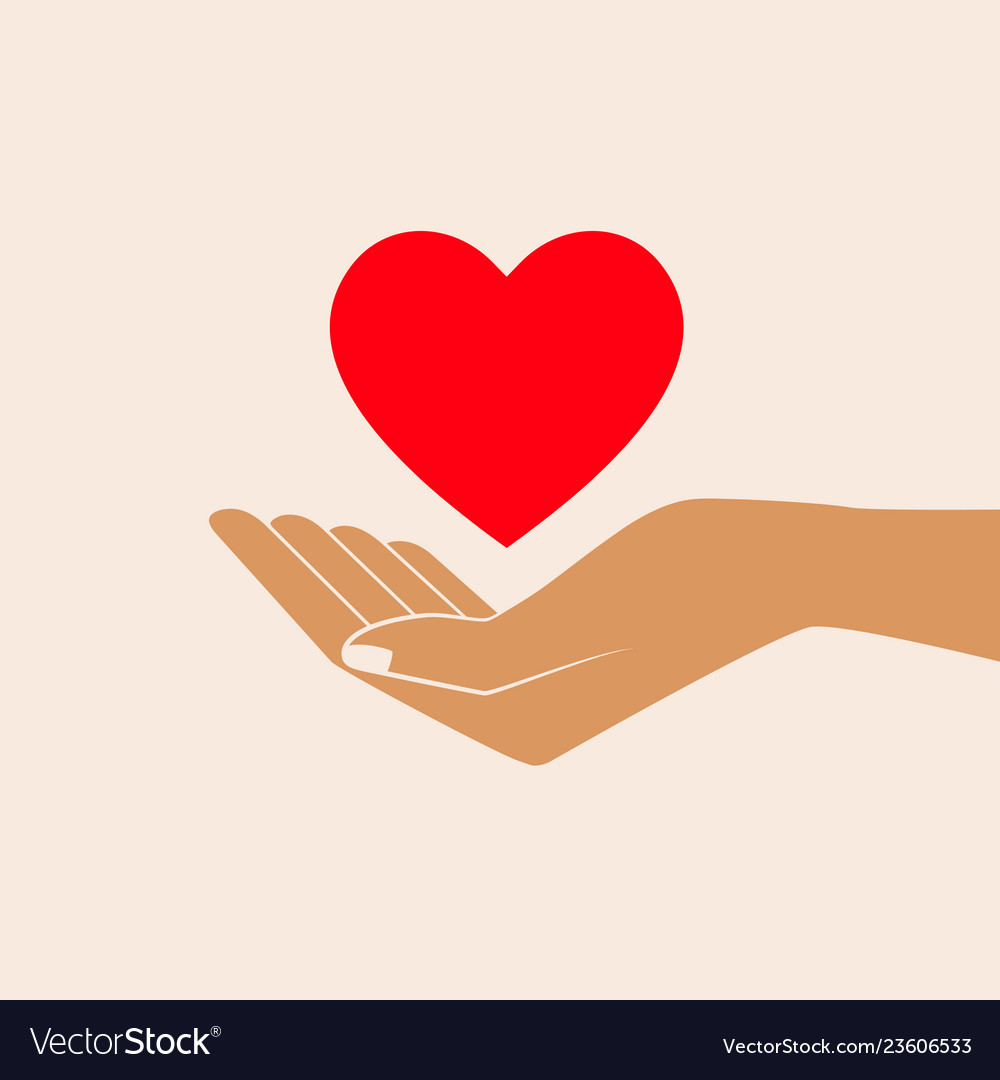 Hand Angebot Herz - Liebe & Support