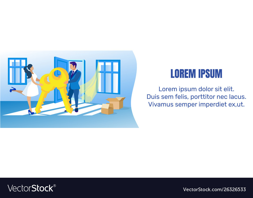 Frohes neu verziertes Paar in neuem Hausbanner