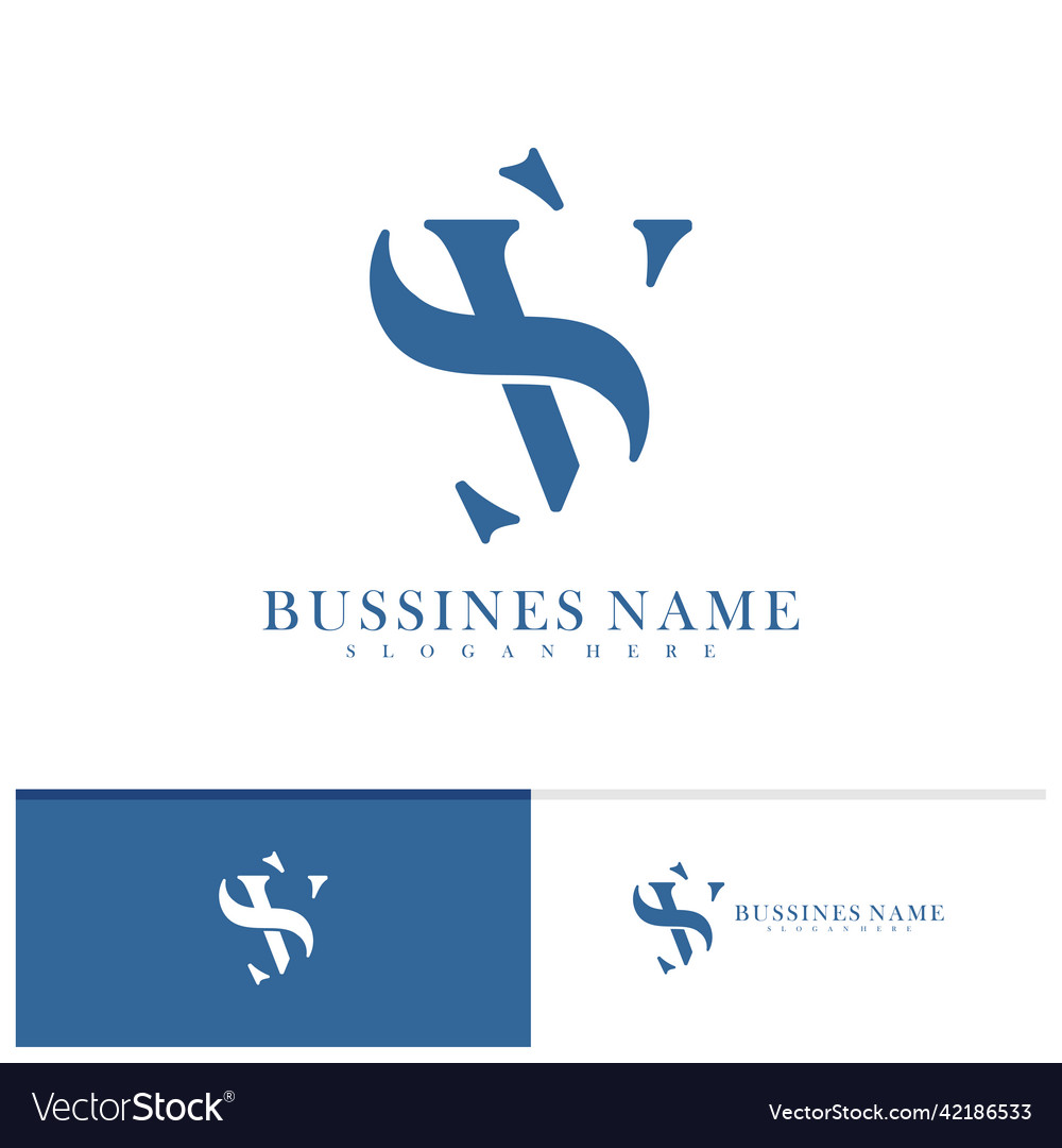 Initial s v logo design template creative