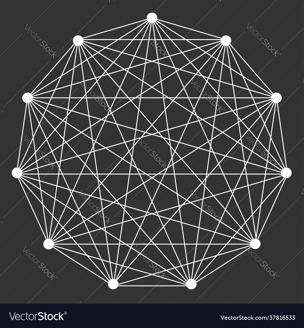 Interlocking interconnect polygon shape element vector image Interlocking interconnect polygon shape element