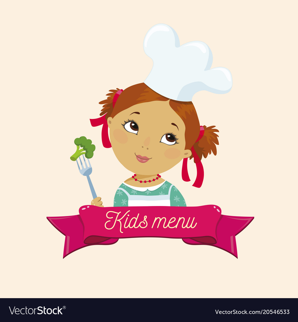 kids menu template logo icon sign concept vector image