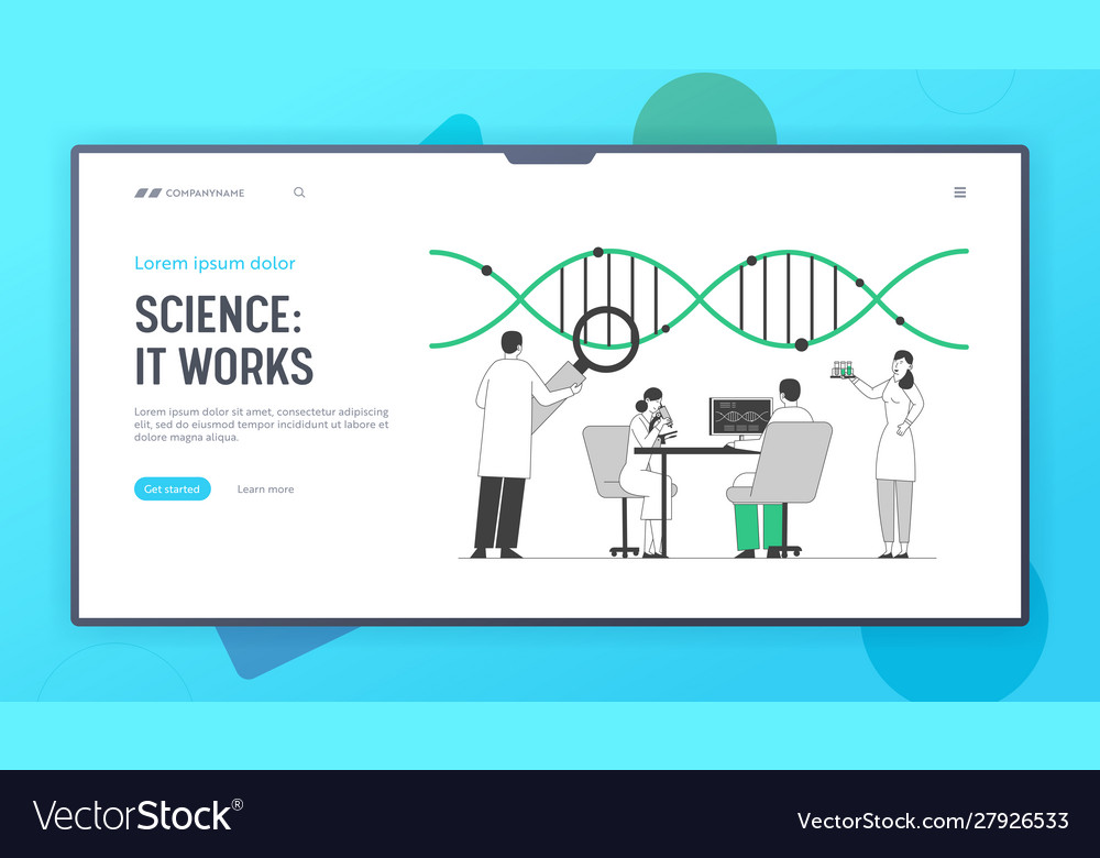 Laboratory research or experiment process website vector image Laboratory research or experiment process website