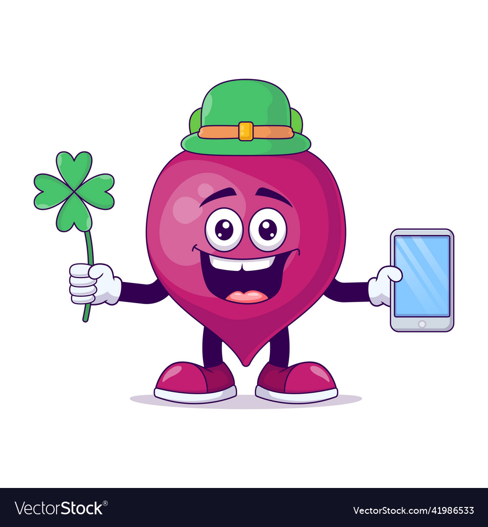 Leprechaun beetroot cartoon mascot character