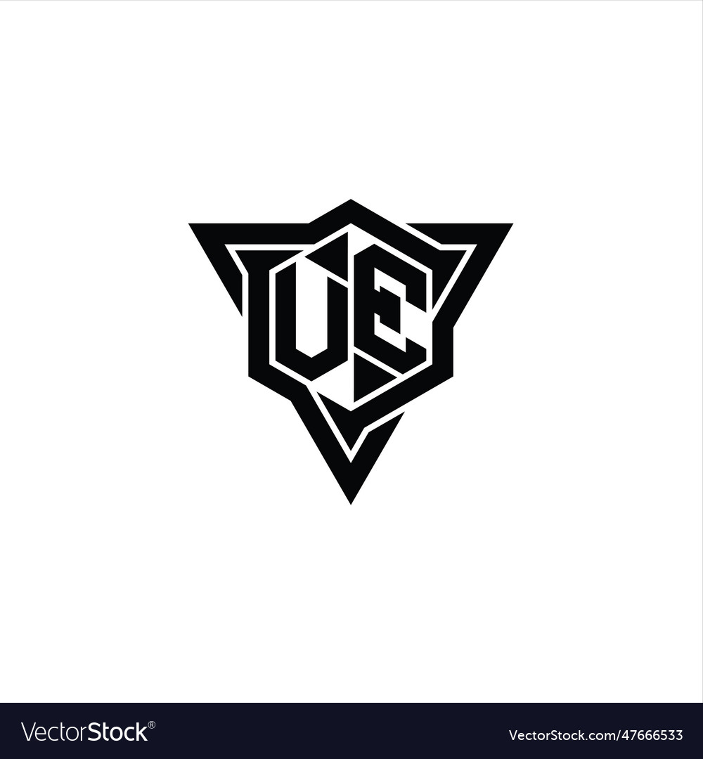 Logo monogram hexagon shape with triangle