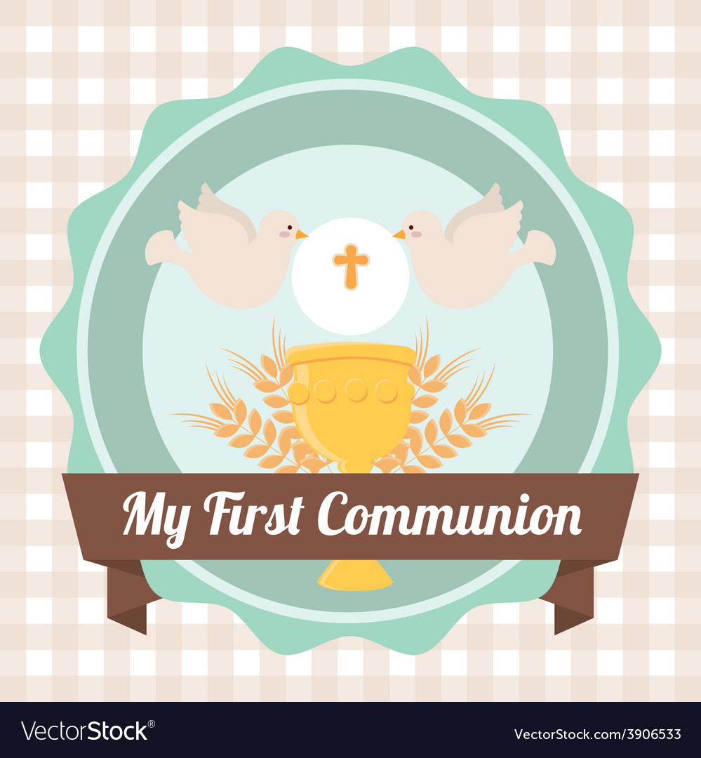 My first communion Royalty Free Vector Image - VectorStock