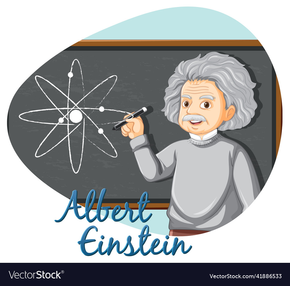 Portrait Of Albert Einstein In Cartoon Style Vector Image