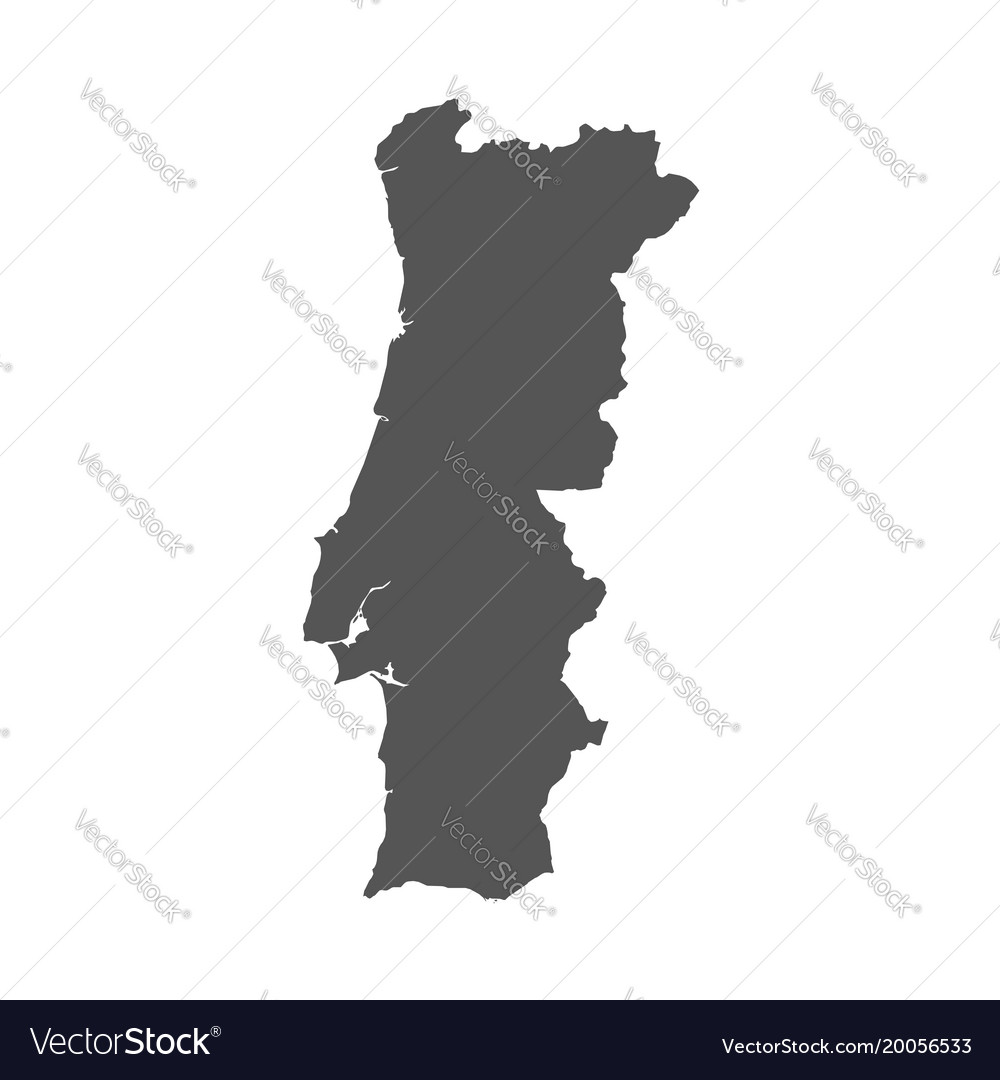 Portugal map black icon on white background