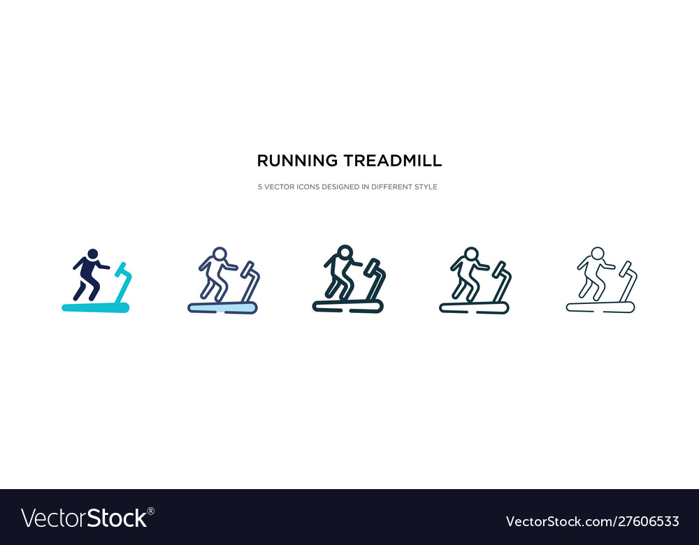 Running treadmill icon in different style two