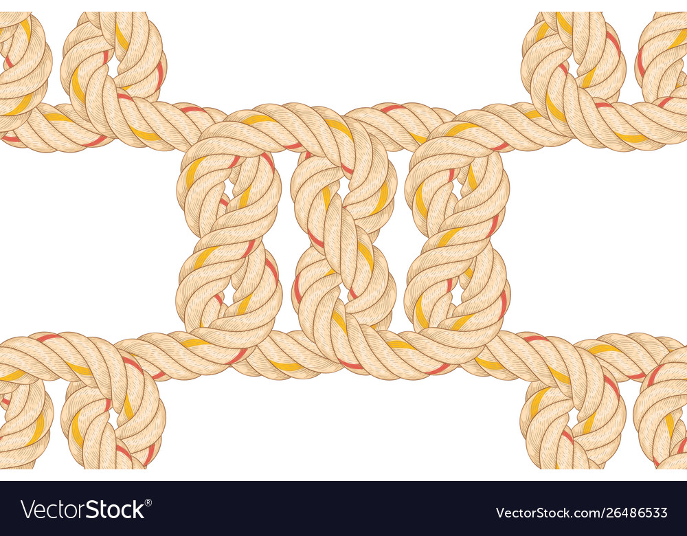 Seamless pattern with rope bending