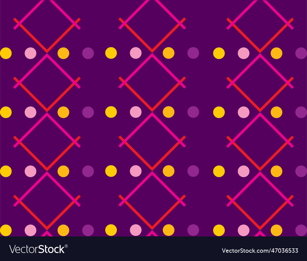 Seamless repeating pattern of crosses and dots