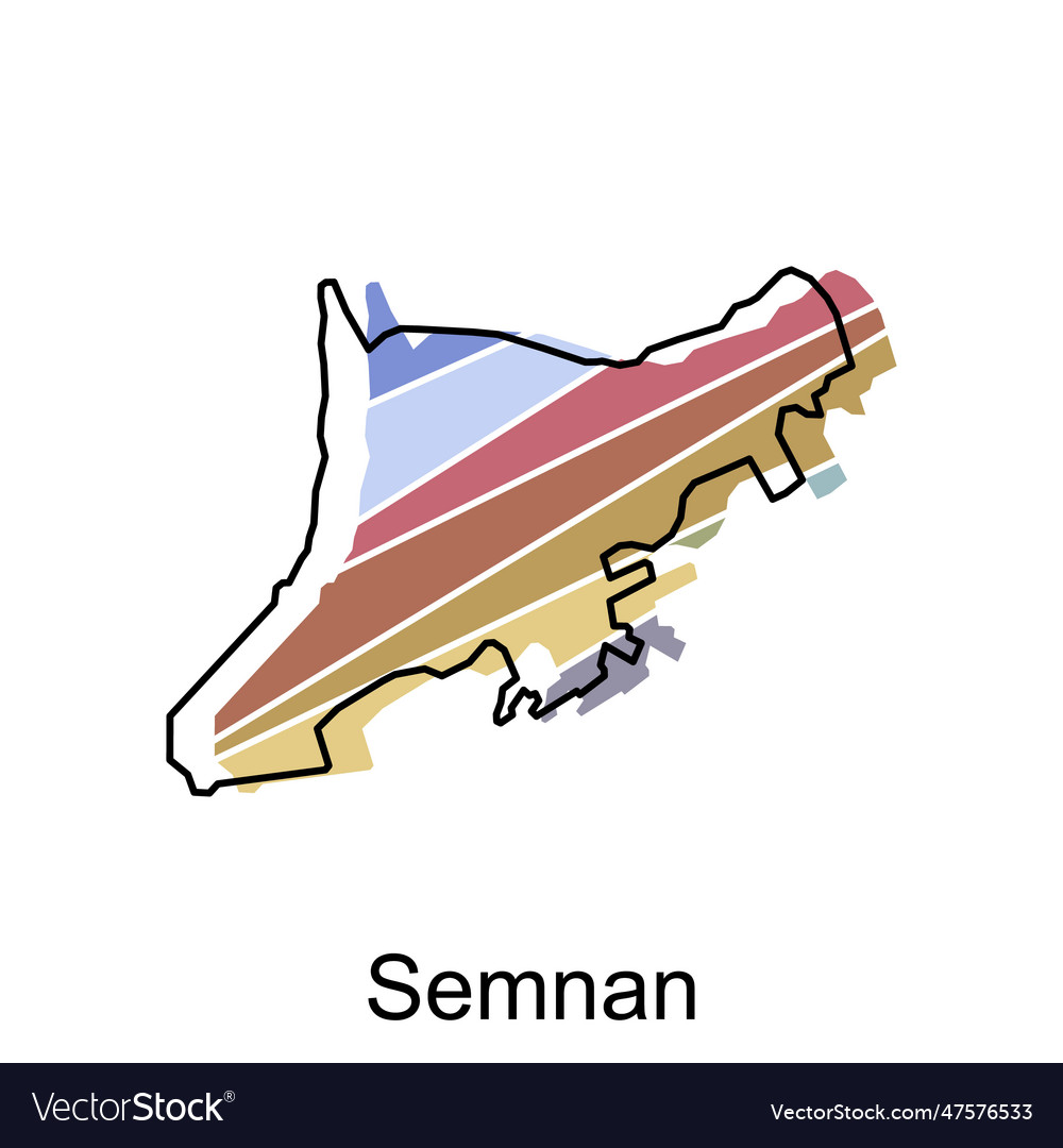 Semnan highlighted on iran map design template vector image Semnan highlighted on iran map design template