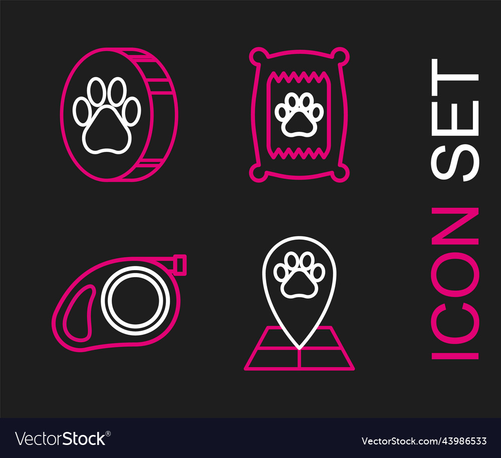 Set line map pointer with veterinary medicine vector image Set line map pointer with veterinary medicine