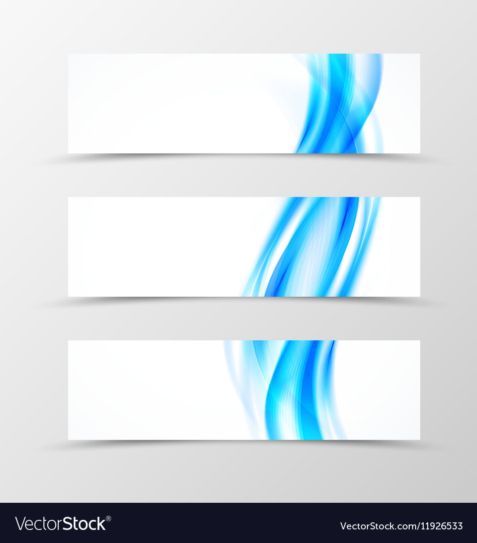 Set of header banner wave design