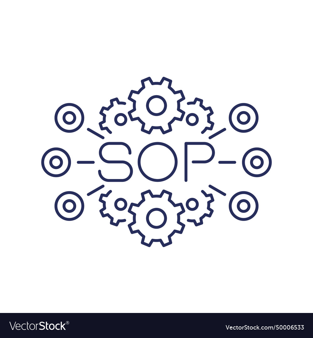 Sop standard operating procedure line icon