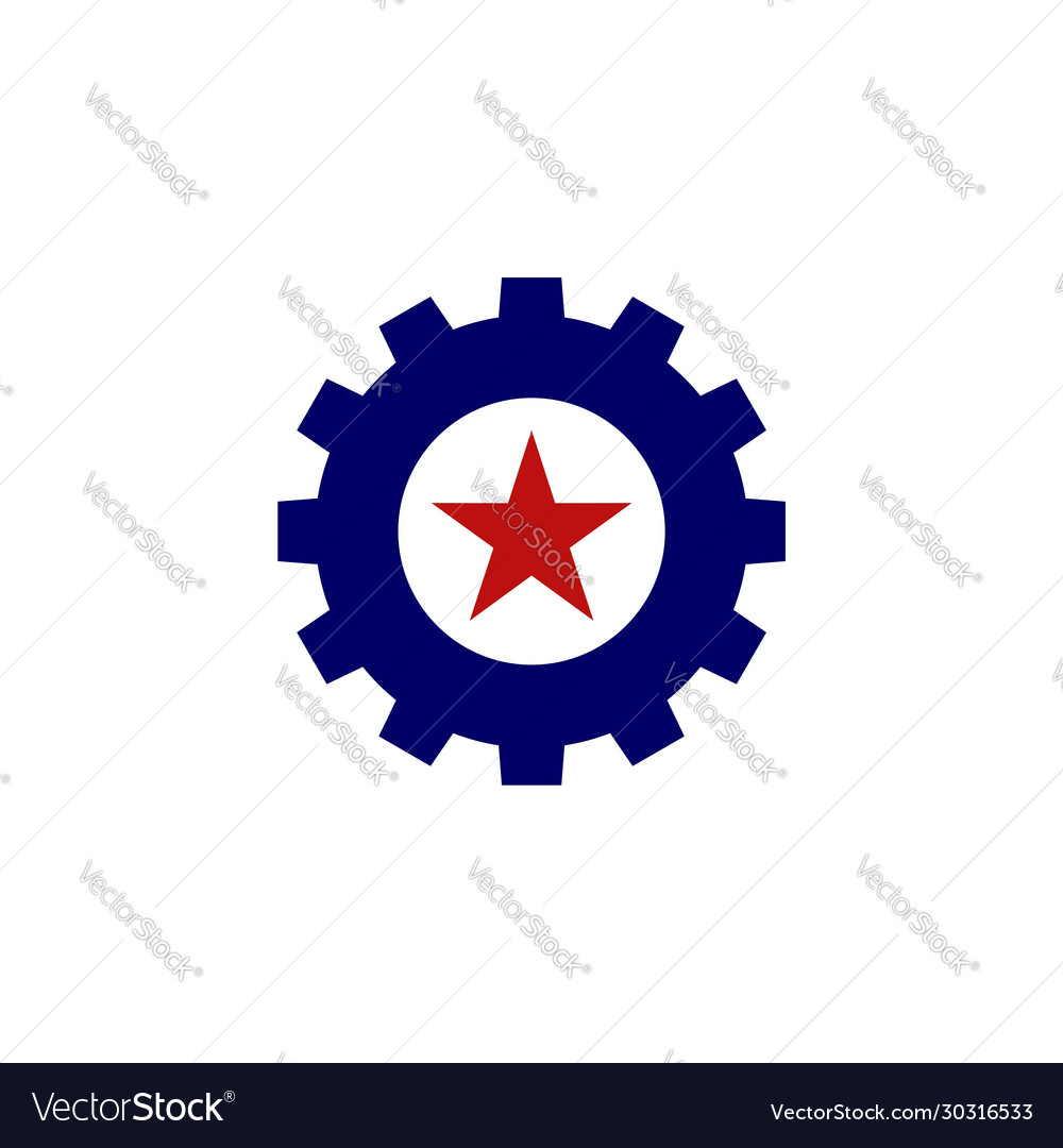 Star and gear logo template design eps 10