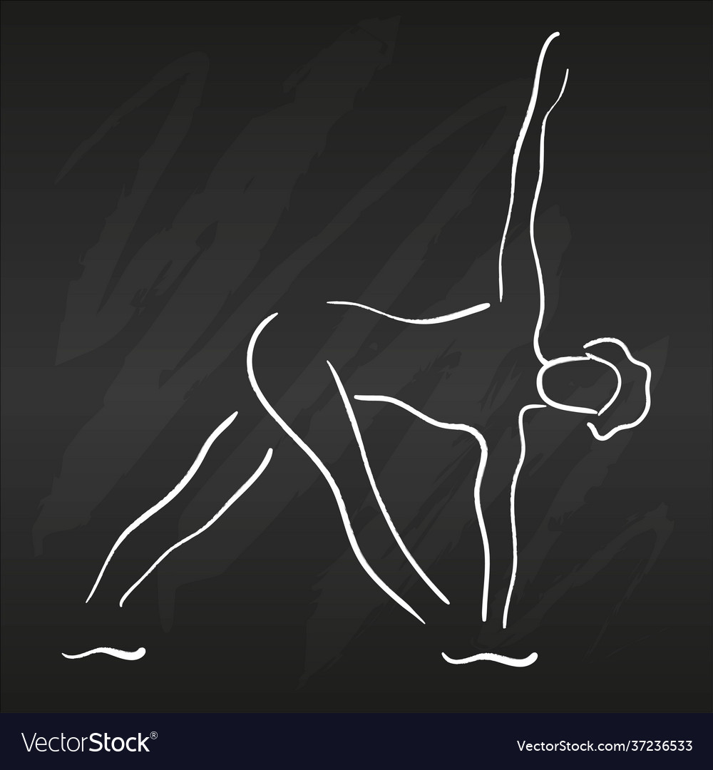 Junge Frau tun Yoga ein Schlaganfall Zeichnung vector image Junge Frau tun Yoga ein Schlaganfall Zeichnung