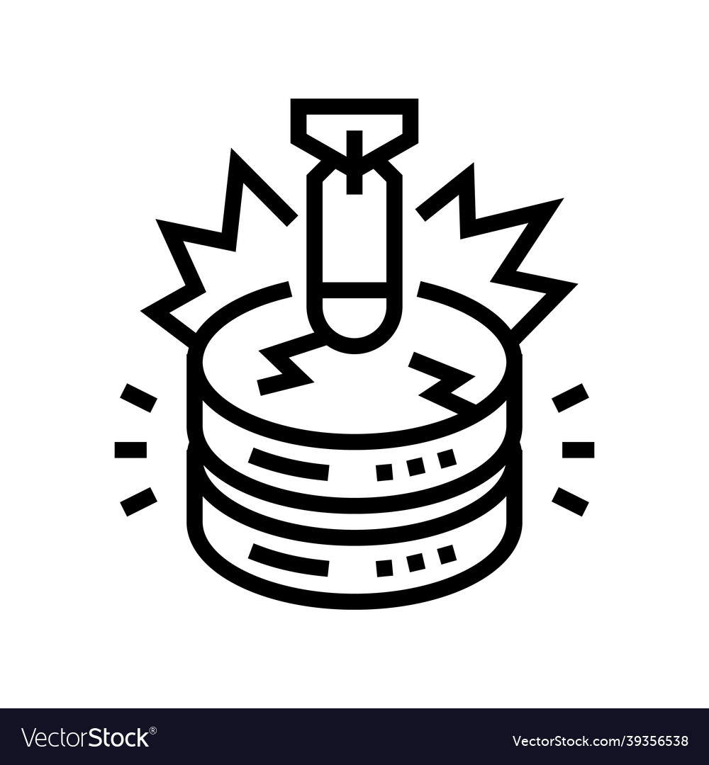 Attack database line icon