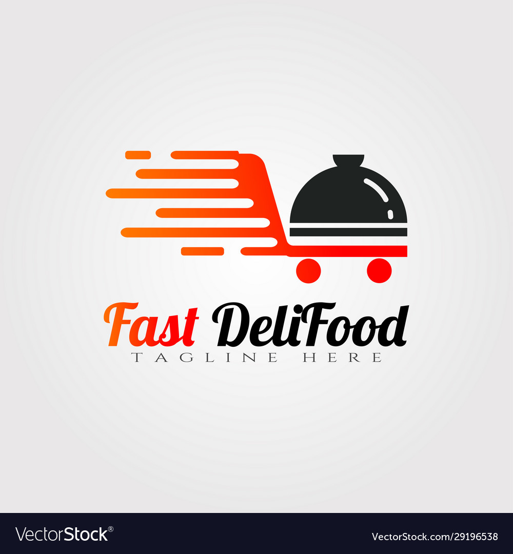 Delivery food logo designrestaurant food icon Vector Image