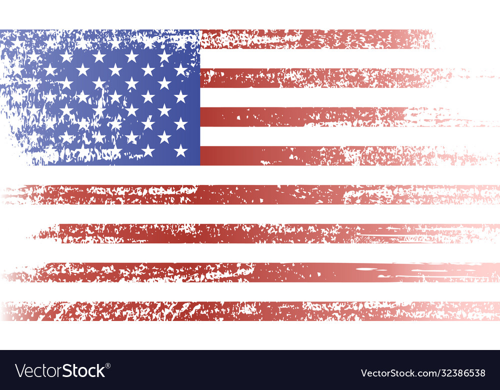 Grunge American Flag Vintage Shabby Design Vector Image 7028