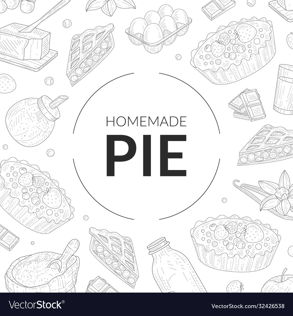 Homemade pie banner template with baking Vector Image Intended For Homemade Banner Template