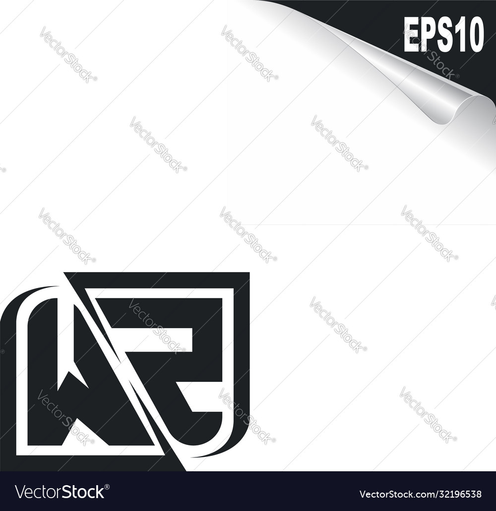 Initial wz logo design with shape style Vector Image Initial wz logo design with shape style