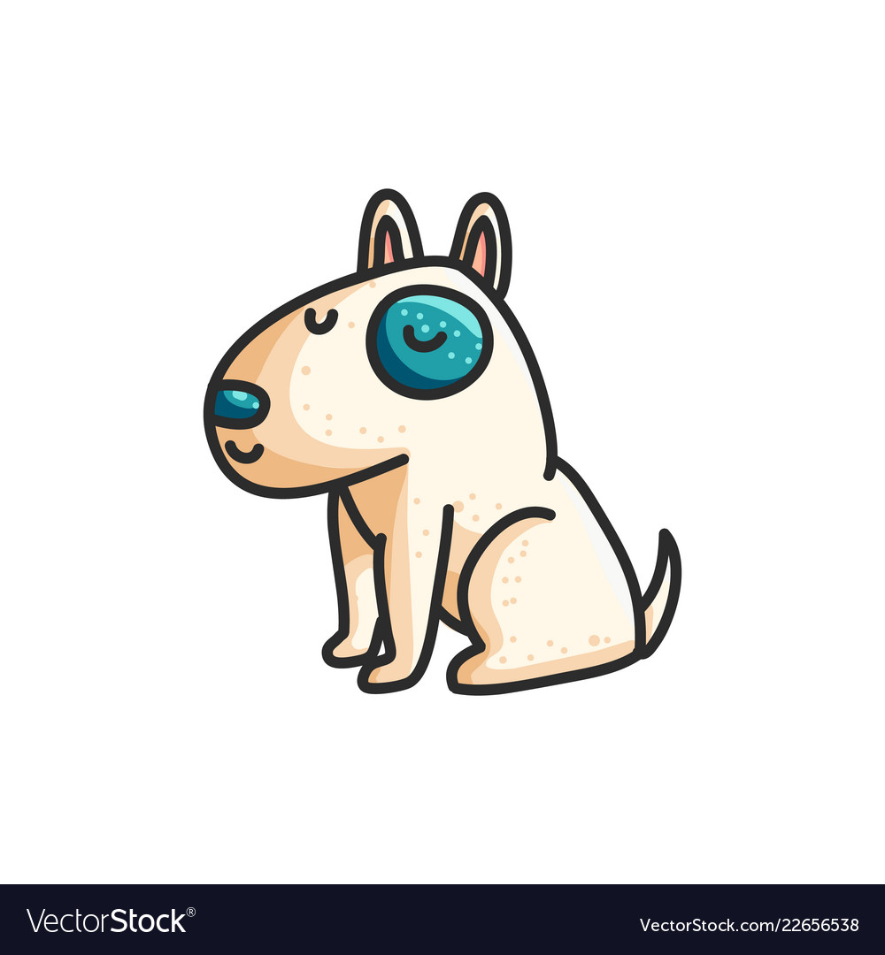 Little cartoon bull terrier dog