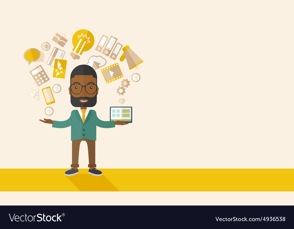 Man Working on Multiple Tasks