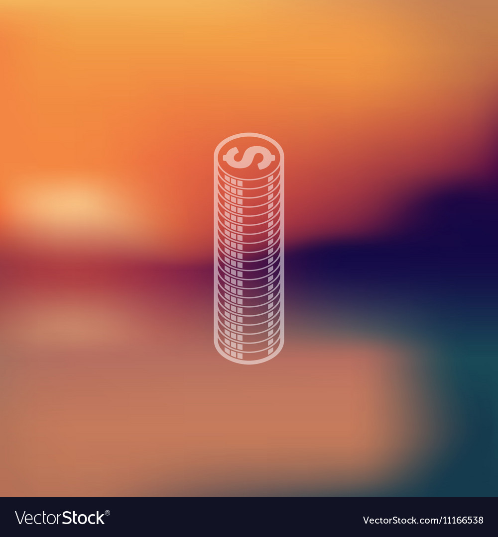 Money icon on blurred background