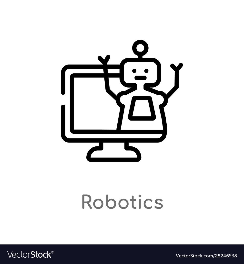 Outline robotics icon isolated black simple line