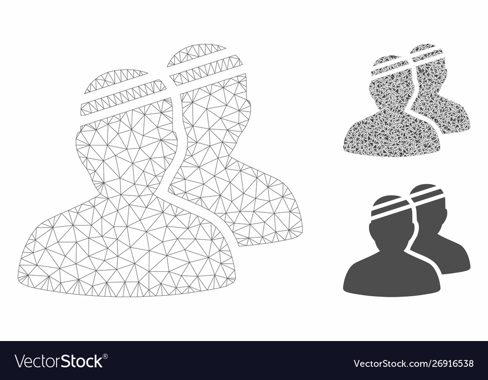 Patients mesh wire frame model and triangle vector image Patients mesh wire frame model and triangle