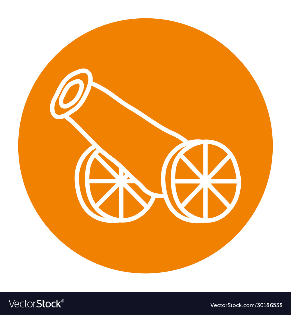 Ramadan cannon block line style icon design