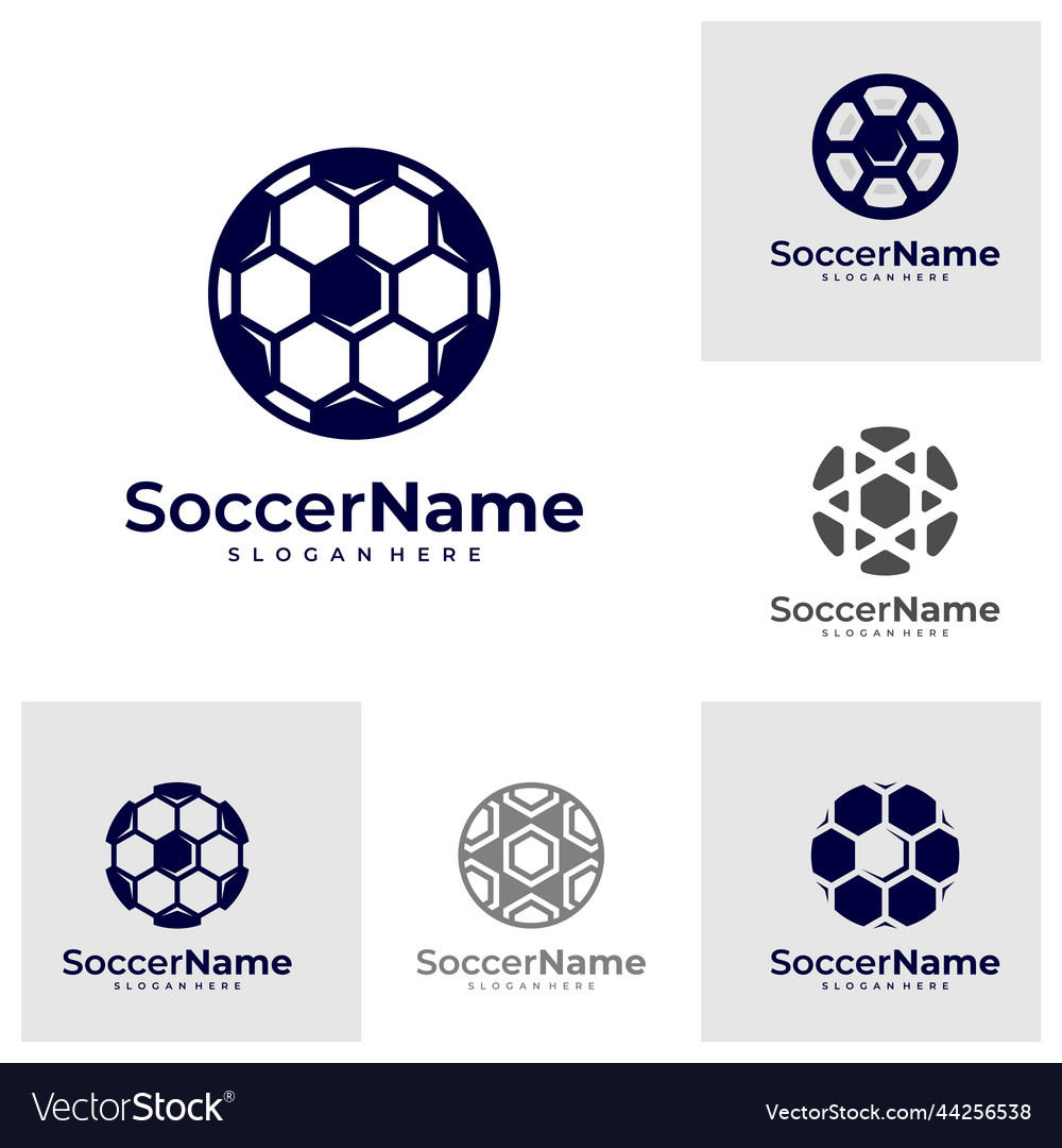 Set of modern soccer logo template football