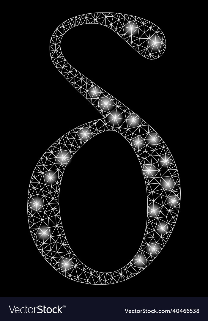 Shiny triangulated net mesh delta small letter vector image Shiny triangulated net mesh delta small letter